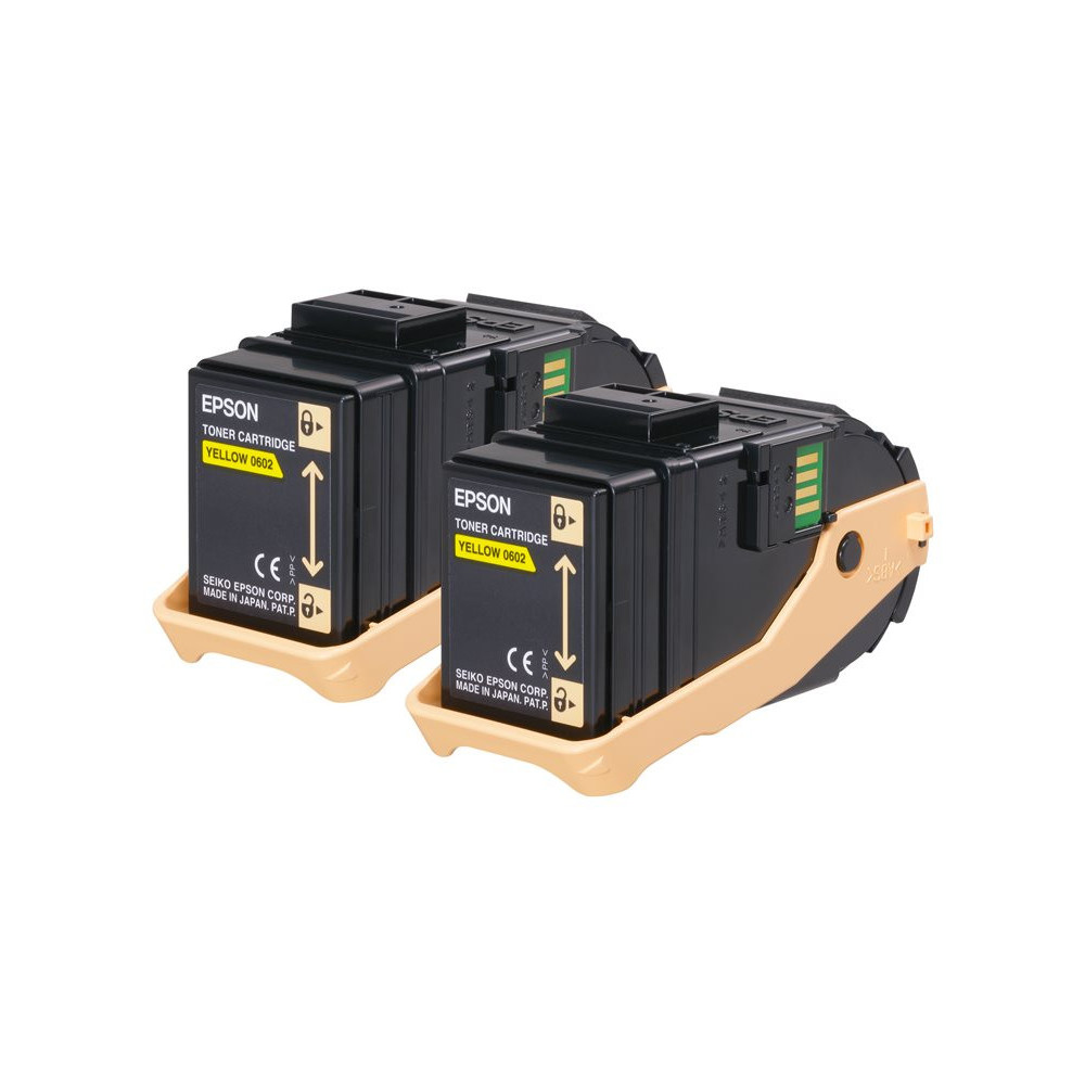 EPSON AL-C9300N cartouche de toner jaune capacité standard 2 x 7.500 pages pack de 2