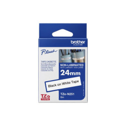 BROTHER P-TOUCH TZE-N251 noir sur blanc 24mm