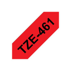 BROTHER P-TOUCH TZE-461 noir sur rouge 36mm
