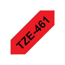 BROTHER P-TOUCH TZE-461 noir sur rouge 36mm