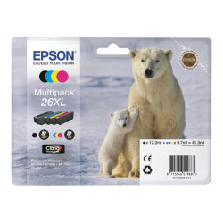EPSON 3LB 26XL ink cartridge black and tri-colour high capacity 41.3ml 1-pack blister without alarm