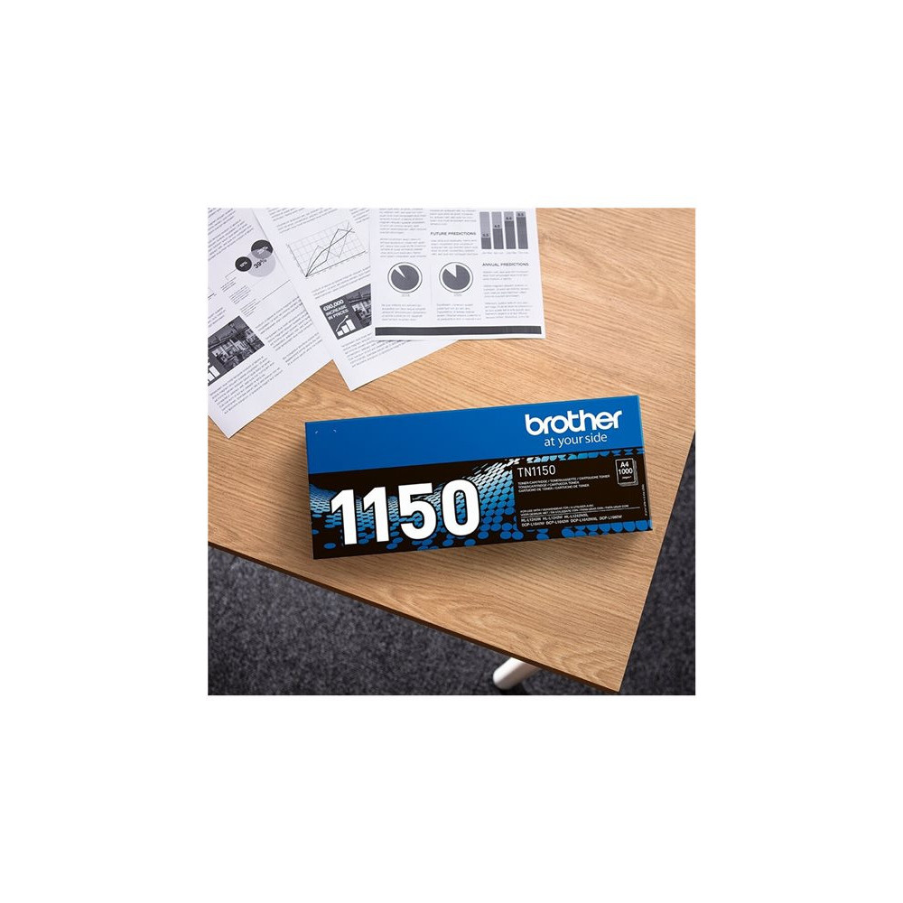 BROTHER TN1150 Toner noir capacité jusquà 1 000 pages pour HL-L1240W / HL-L1242W / DCP-L1640W / DCP-L1642W / DCP-L1660W