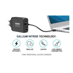 PORT DESIGNS 130W GaN charger USB-C and USB-A Gallium Nitride GaN technology more efficient smaller lighter redeal.fr