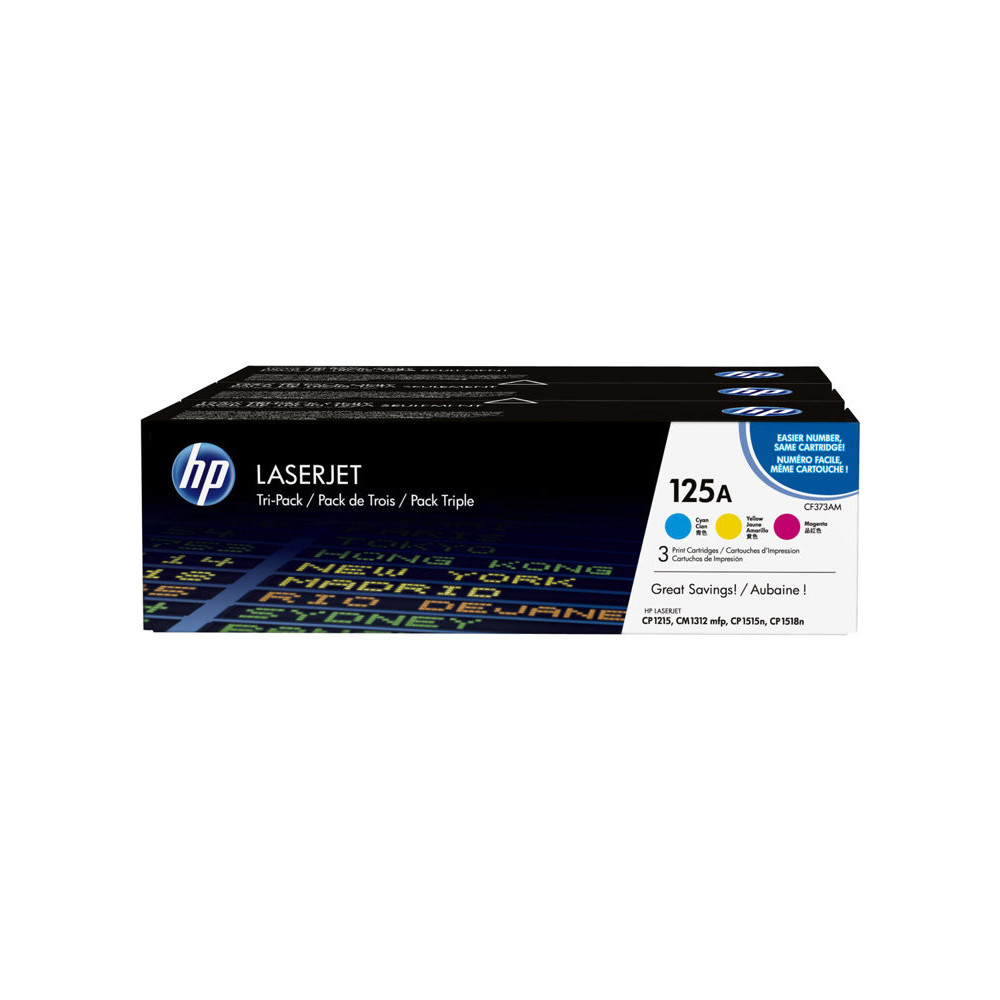 HP 125A original Toner cartridge CF373AM cyan magenta yellow standard capacity 3 x 1.400 pages 3-pack