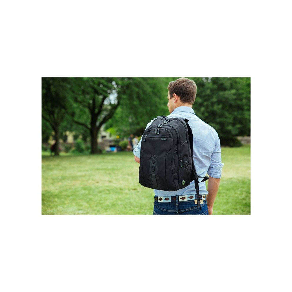 TARGUS Sac a Dos Jusqu a 15.6p ecologique noir Nylon Recycle P.E.T. 900D garantie a vie redeal.fr