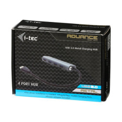 I-TEC USB 3.0 Metal Charging HUB 4 Port with power adaptor 4xUSB charging port. For Tablets Notebooks Ultrabooks PC