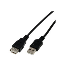 MCL Rallonge USB 2.0 type A mâle / femelle - 1m Noir   (P) redeal.fr