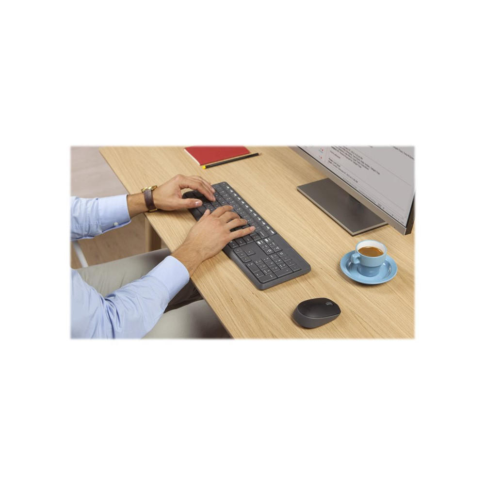 LOGITECH MK235 Wireless Keyboard&Mouse GREY Clavier QWERTY (US) redeal.fr