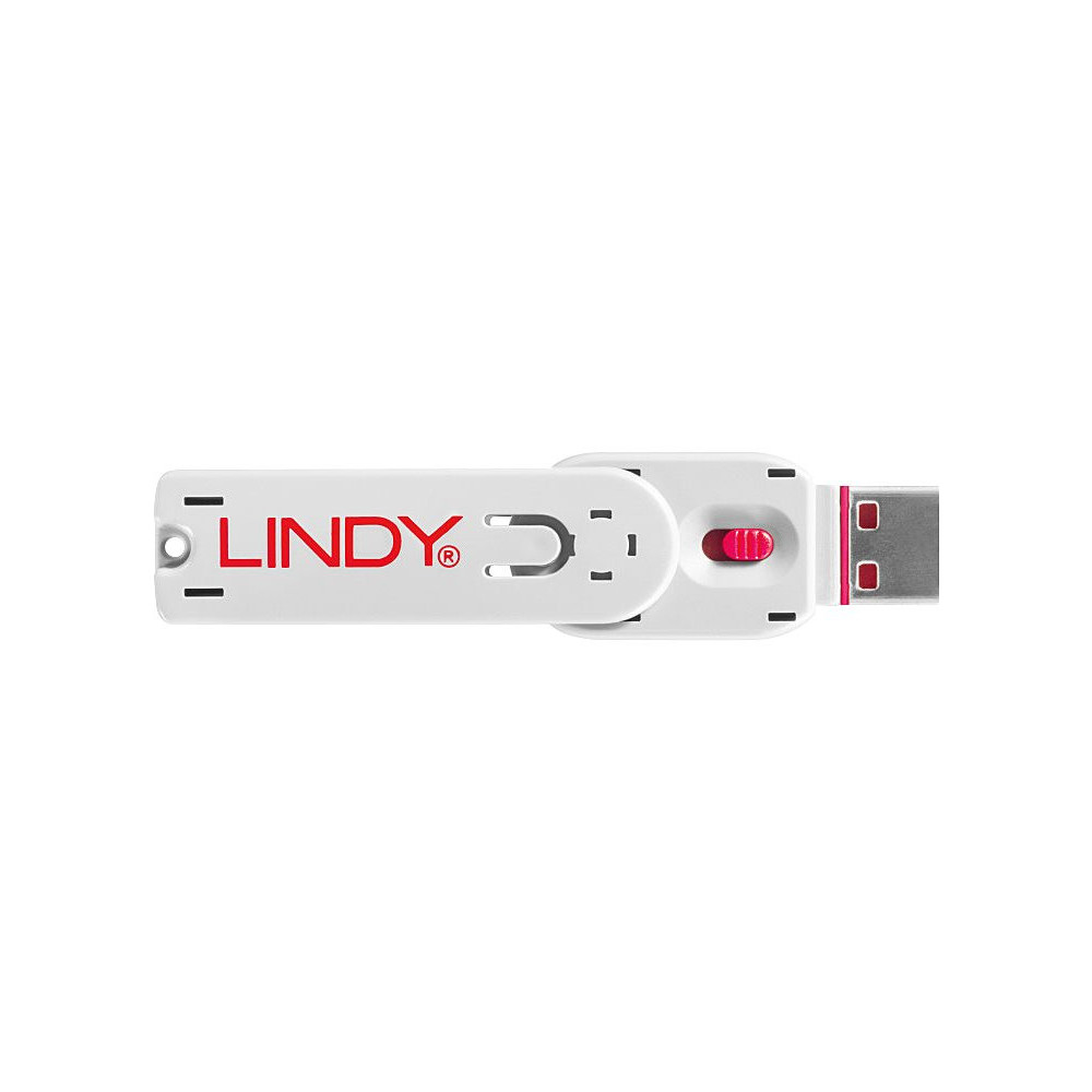 LINDY Clé USB et 4 bloqueurs de ports USB Rose redeal.fr