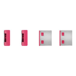 LINDY Clé USB et 4 bloqueurs de ports USB Rose redeal.fr
