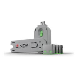 LINDY Clé USB et 4 bloqueurs de ports USB Vert redeal.fr