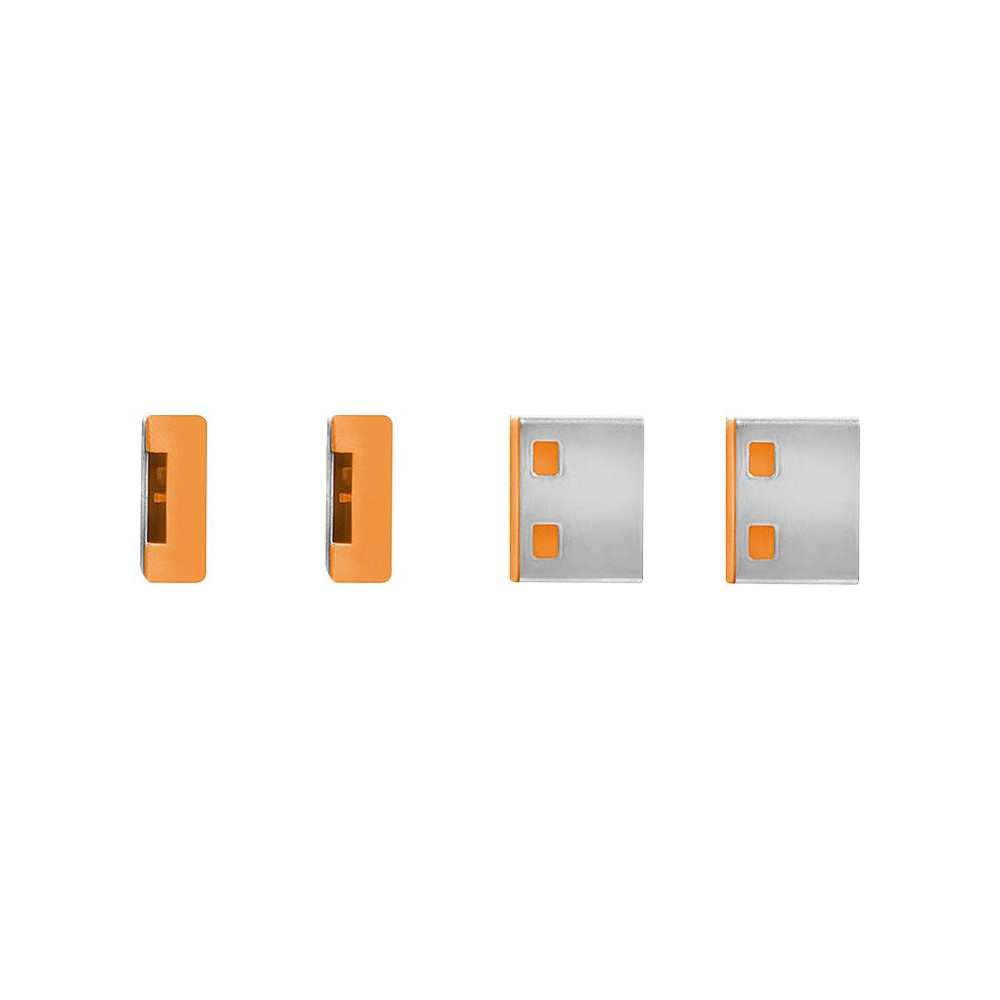 LINDY Clé USB et 4 bloqueurs de ports USB Orange redeal.fr