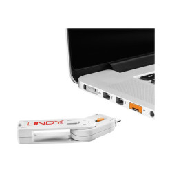 LINDY Clé USB et 4 bloqueurs de ports USB Orange redeal.fr