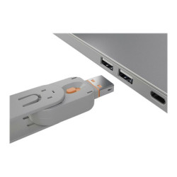 LINDY Clé USB et 4 bloqueurs de ports USB Orange redeal.fr