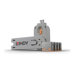 LINDY Clé USB et 4 bloqueurs de ports USB Orange redeal.fr