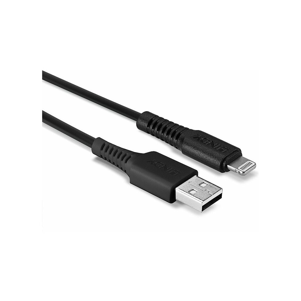 LINDY 0.5m USB to Lightning Cable black Charge and sync Cable for iPhone iPad & iPod redeal.fr