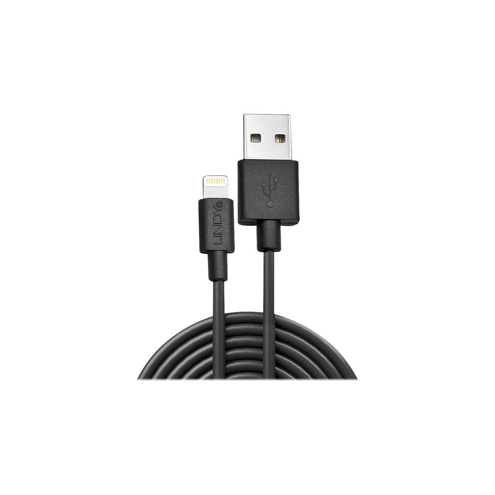 LINDY 3m USB to Lightning Cable black Charge and sync Cable for iPhone iPad & iPod redeal.fr