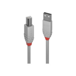 LINDY 2m USB 2.0 Type A to B Cablel Anthra Line USB Type A Male to B Male cool grey redeal.fr