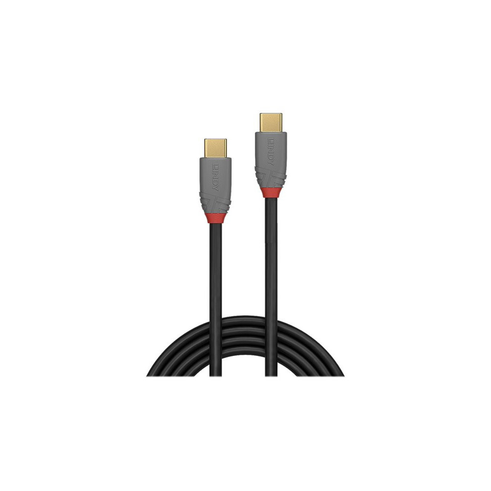 LINDY 1.5m USB 3.2 Type C Cable 5A PD Anthra Line USB Typ C Male to Male redeal.fr