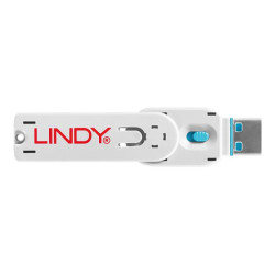 LINDY Clé USB et 4 bloqueurs de ports USB Bleu redeal.fr