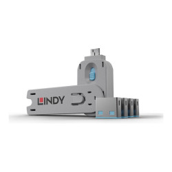 LINDY Clé USB et 4 bloqueurs de ports USB Bleu redeal.fr