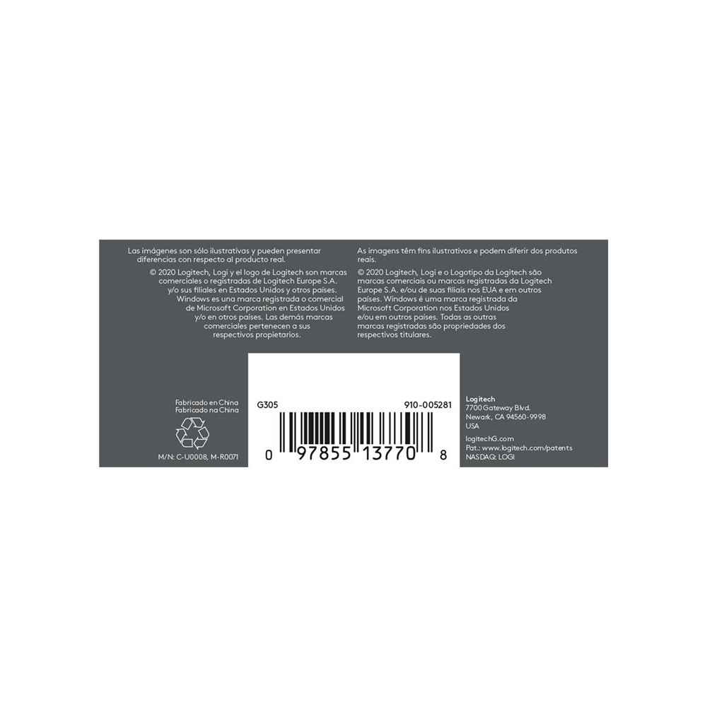 LOGITECH G305 Recoil Gaming Mouse - BLACK - EER2 redeal.fr