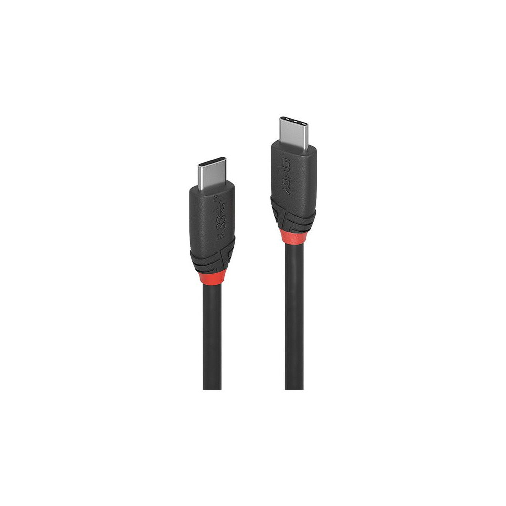 LINDY 0.5m USB 3.1 Type C Cable 3A Black Line redeal.fr