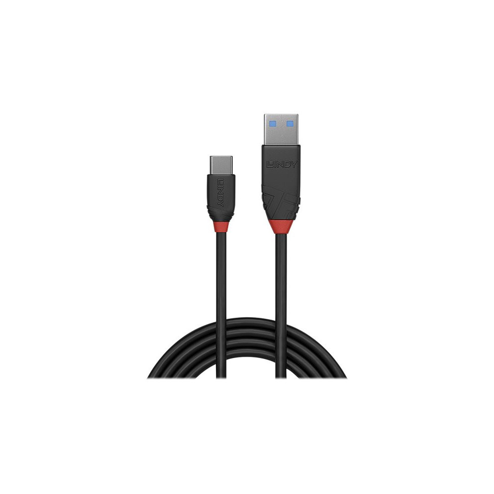 LINDY 0.5m USB 3.1 Type A to C Cable 3A Black Line redeal.fr