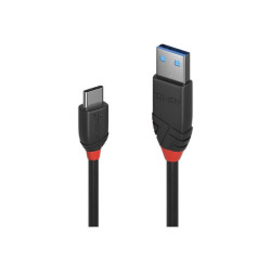 LINDY 0.5m USB 3.1 Type A to C Cable 3A Black Line redeal.fr