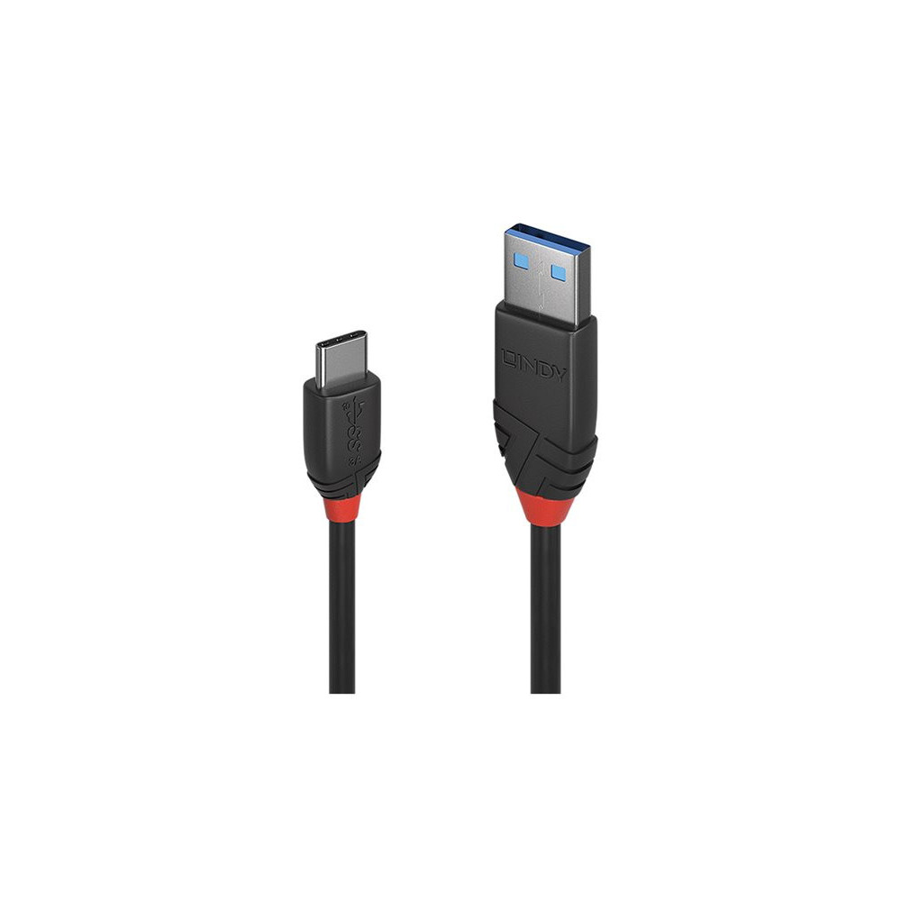 LINDY 1m USB 3.1 Type A to C Cable 3A Black Line redeal.fr