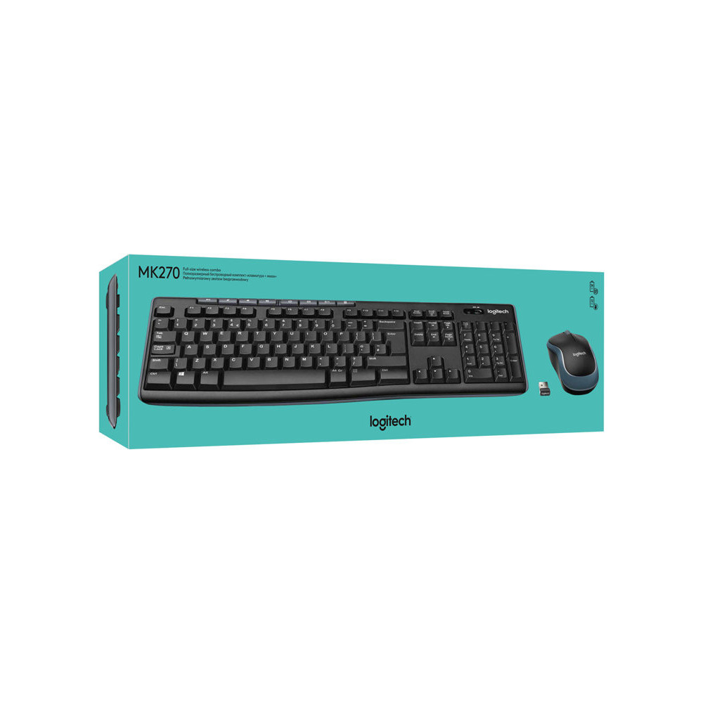 LOGITECH MK270 Wireless Combo black USB (ESP) MEDITER redeal.fr