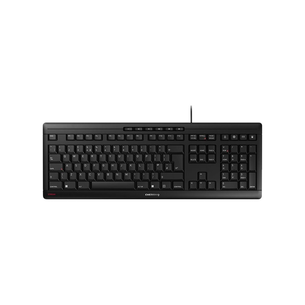 CHERRY STREAM KEYBOARD Clavier 105+10 touches USB noir (GB) redeal.fr
