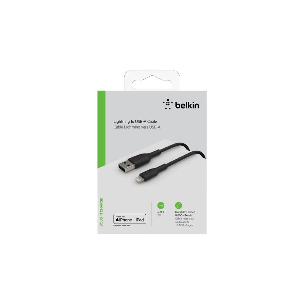BELKIN BOOST CHARGE USB-A to Lightning Cable PVC 2M Black redeal.fr