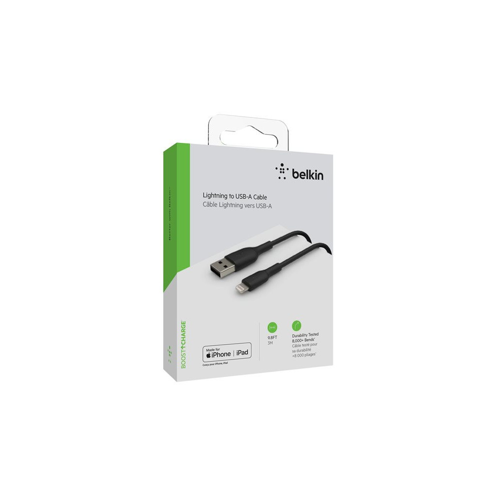 BELKIN BOOST CHARGE USB-A to Lightning Cable PVC 3M Black redeal.fr
