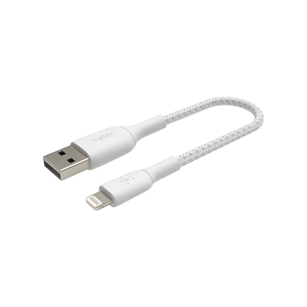 BELKIN BOOST CHARGE USB-A to Lightning Cable Braided 0.15M White redeal.fr