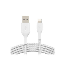 BELKIN BOOST CHARGE USB-A to Lightning Cable Braided 1M White redeal.fr