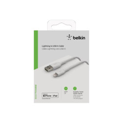 BELKIN BOOST CHARGE USB-A to Lightning Cable Braided 2M White redeal.fr