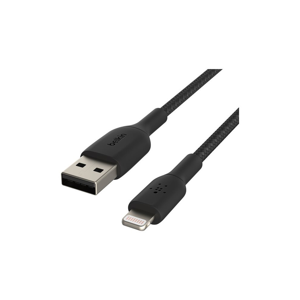 BELKIN BOOST CHARGE USB-A to Lightning Cable Braided 3M Black redeal.fr