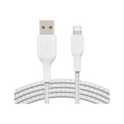 BELKIN BOOST CHARGE USB-A to Lightning Cable Braided 3M White redeal.fr