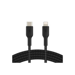 BELKIN BOOST CHARGE USB-C to Lightning Cable Braided 1M Black redeal.fr