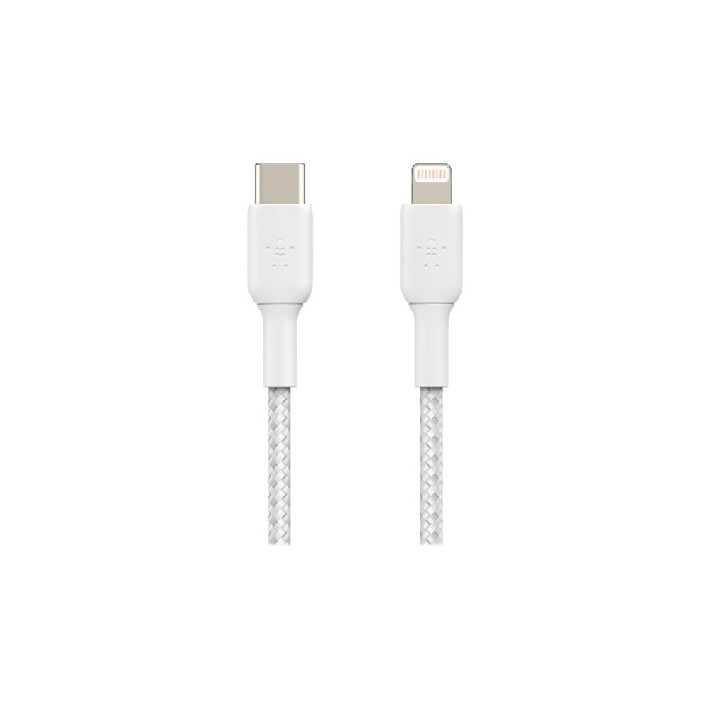 BELKIN BOOST CHARGE USB-C to Lightning Cable Braided 1M White redeal.fr