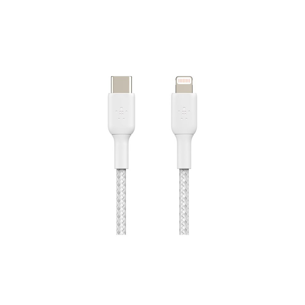 BELKIN BOOST CHARGE USB-C to Lightning Cable Braided 2M White redeal.fr