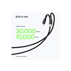 BELKIN BOOST CHARGE USB-A to USB-C Cable Braided 0.15M Black redeal.fr