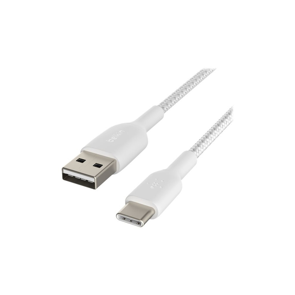 BELKIN BOOST CHARGE USB-A to USB-C Cable Braided 0.15M White redeal.fr