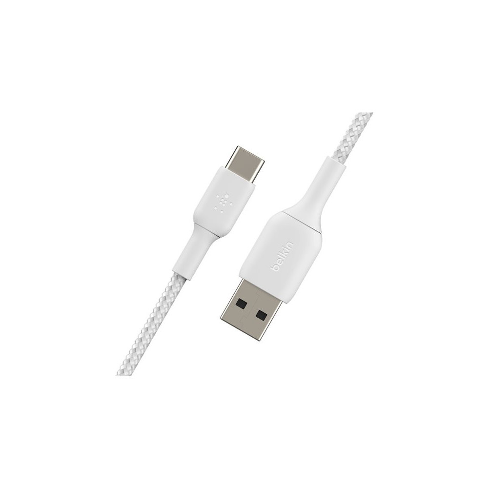 BELKIN BOOST CHARGE USB-A to USB-C Cable Braided 2M White redeal.fr