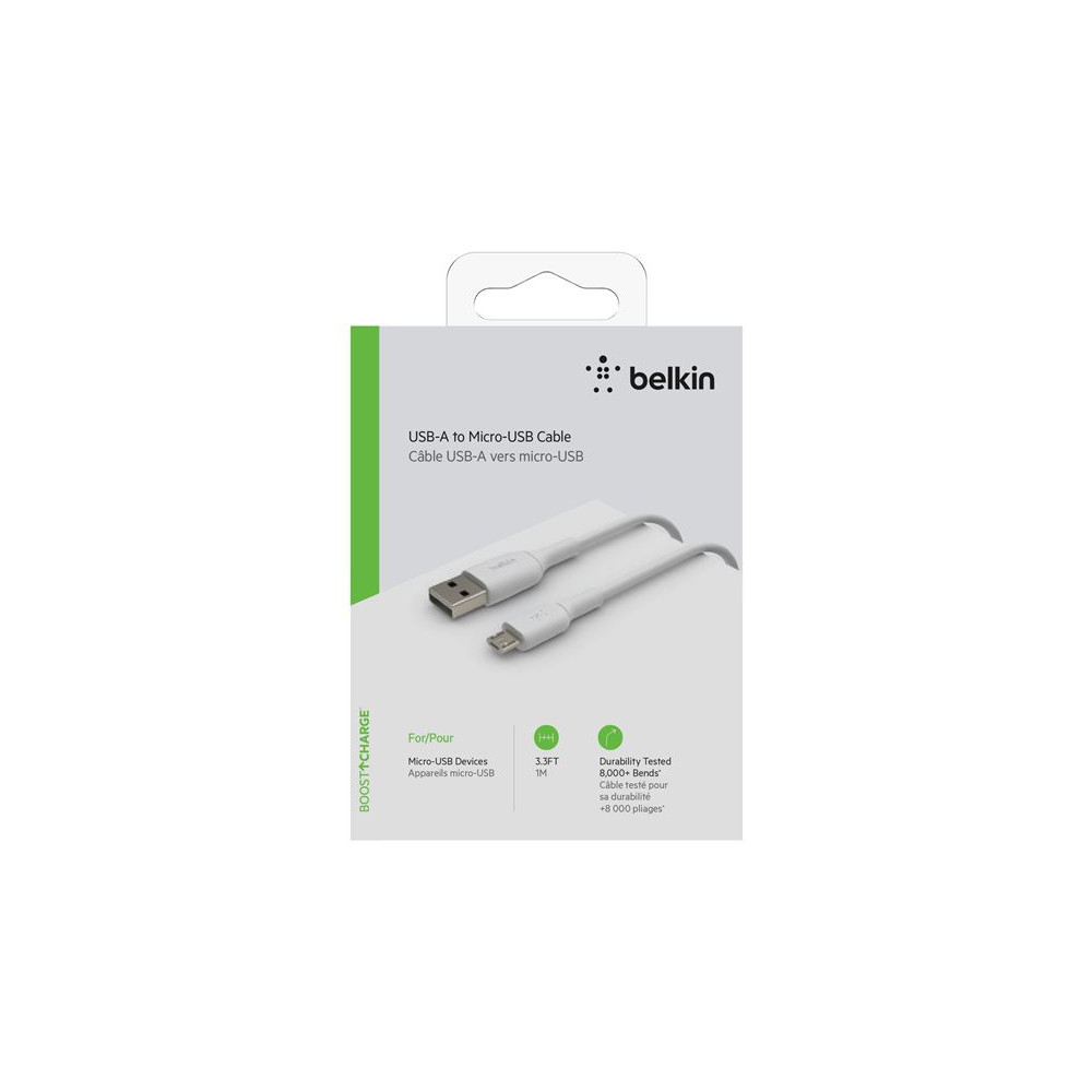 BELKIN BOOST CHARGE Micro-USB to USB-A Cable PVC 1M White redeal.fr