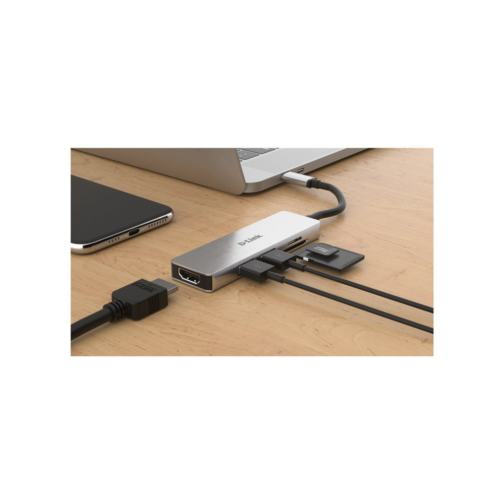 D-LINK USB-C 5-in-1 HDMI SD /microSD card reader redeal.fr