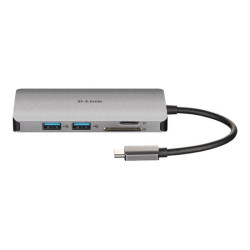 D-LINK USB-C 8-en-1 HDMI SD /microSD card reader and charging redeal.fr