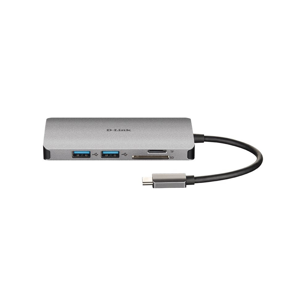 D-LINK USB-C 8-en-1 HDMI SD /microSD card reader and charging redeal.fr