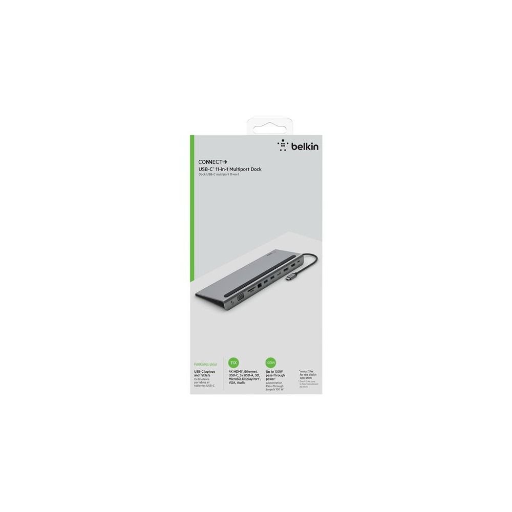 BELKIN Station daccueil USB-C Docking 2 écrans HDMI DP VGA 100W PD redeal.fr